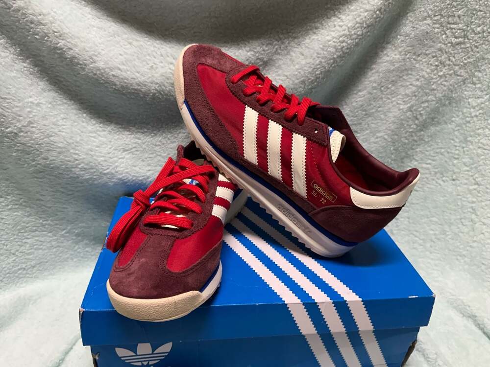 Adidas SL 72 RS Shadow Red Off White Blue Size 7.5 Men or 8.5 Women